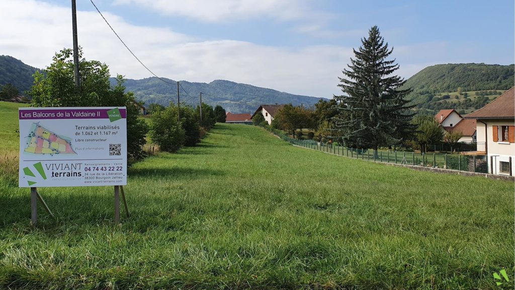 Terrain Voiron à vendre (prix m2 viabilisé constructible à bâtir) - Vue du panneau de construction