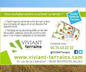 terrain a batir -viviant terrains - serezin de la tour - echos du dindons 2025 - encart publicitaire