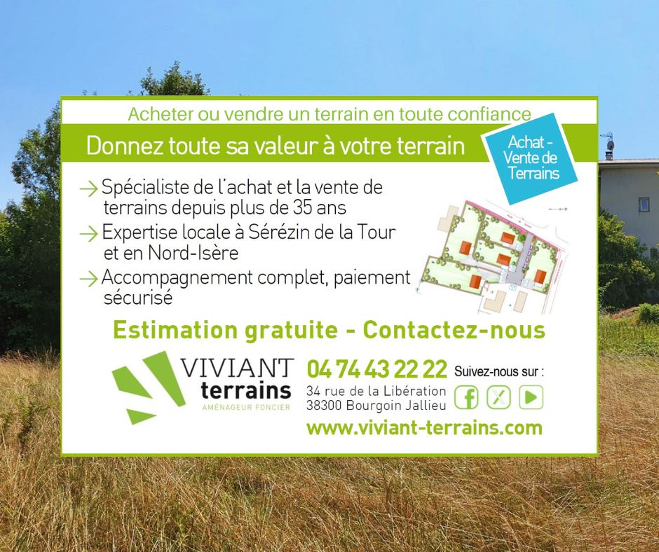 terrain a batir -viviant terrains - serezin de la tour