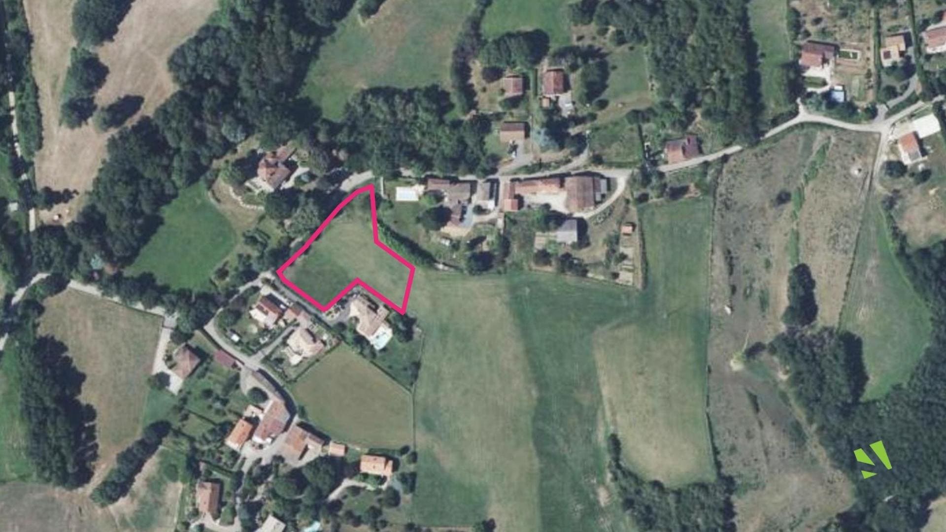 Terrain Vienne – Vue aérienne des terrains à vendre aux Côtes-d’Arey - Lotissement Les Hauts d’Arélis